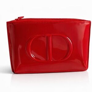 Christian Dior Red Patent Cosmetic / Makeup Pouch – Gift With Purchase